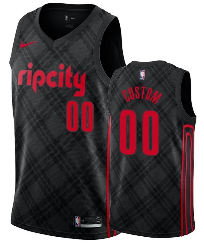 Cheap Men Portland Trail Blazers ripcity Custom Name Number Jersey City Black NBA Jerseys